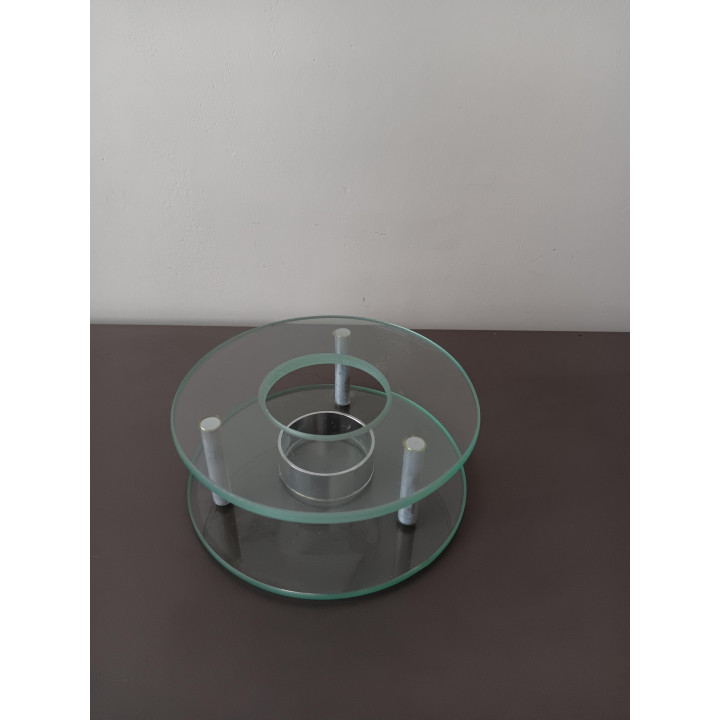 Glazen theelichthouder - Rond, dubbele glaslagen