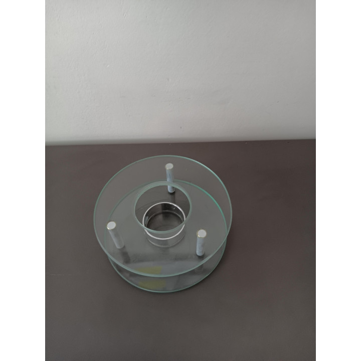 Glazen theelichthouder - Rond, dubbele glaslagen