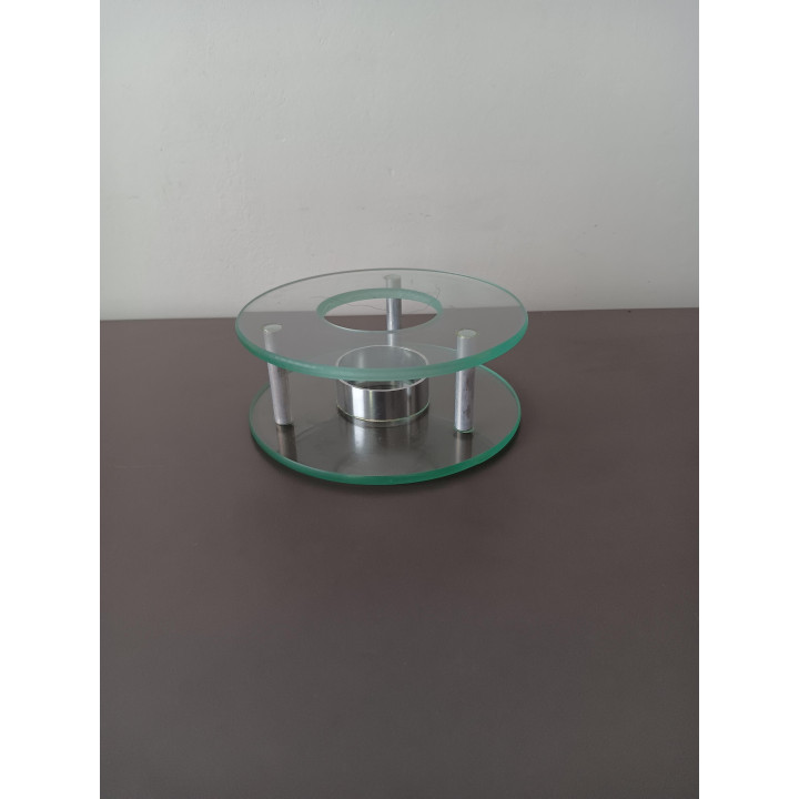 Glazen theelichthouder - Rond, dubbele glaslagen