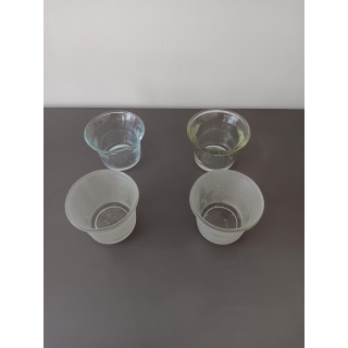 Set van 4 glazen waxinelichthouders - transparant & mat glas