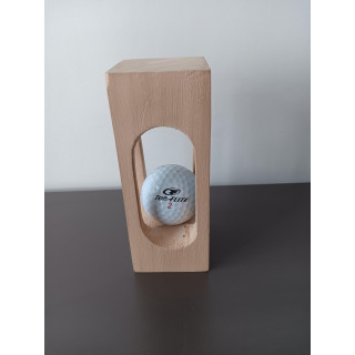 Houten decoratie met golfbal