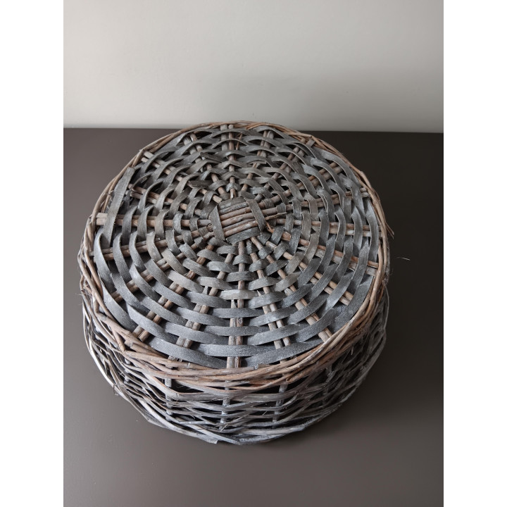 Rieten mand grijsbruin 30 cm
