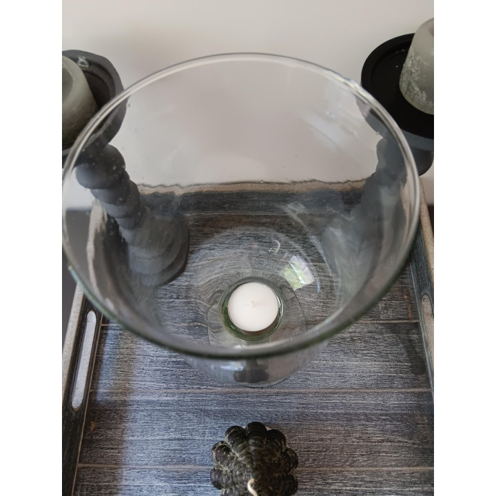 Decoratieset dienblad kandelaren en windlicht