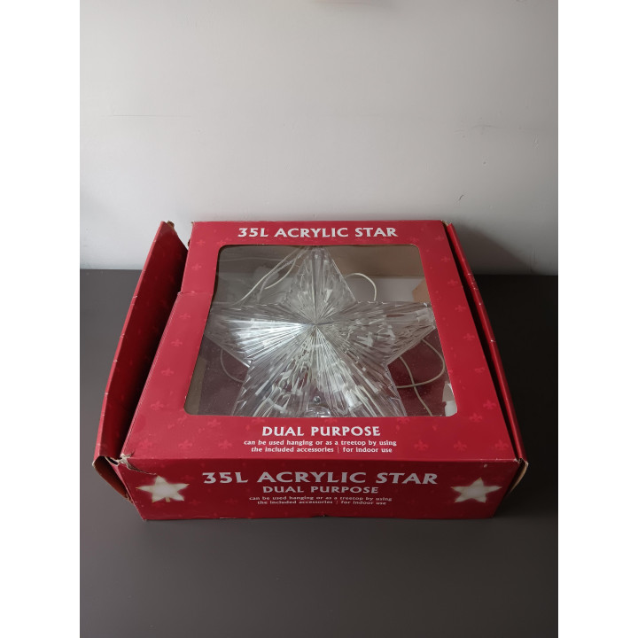 Acrylic kerstster met 35 lampjes