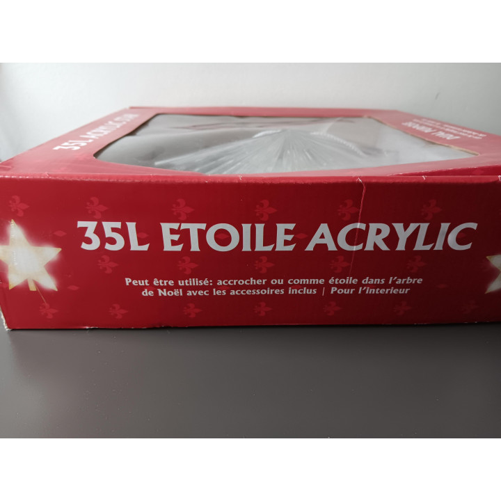 Acrylic kerstster met 35 lampjes