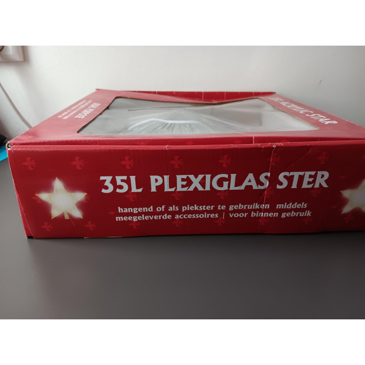 Acrylic kerstster met 35 lampjes