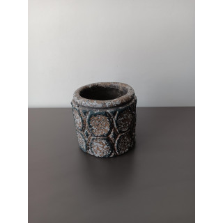 Decoratief bloempotje grijs steenlook