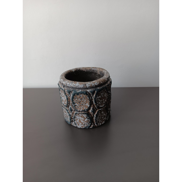 Decoratief bloempotje grijs steenlook