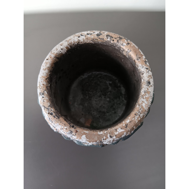 Decoratief bloempotje grijs steenlook