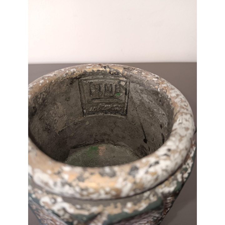 Decoratief bloempotje grijs steenlook