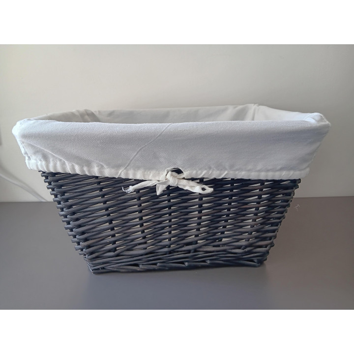 Rieten tijdschriftenmand met katoenen voering Magazines