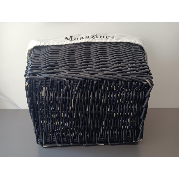 Rieten tijdschriftenmand met katoenen voering Magazines