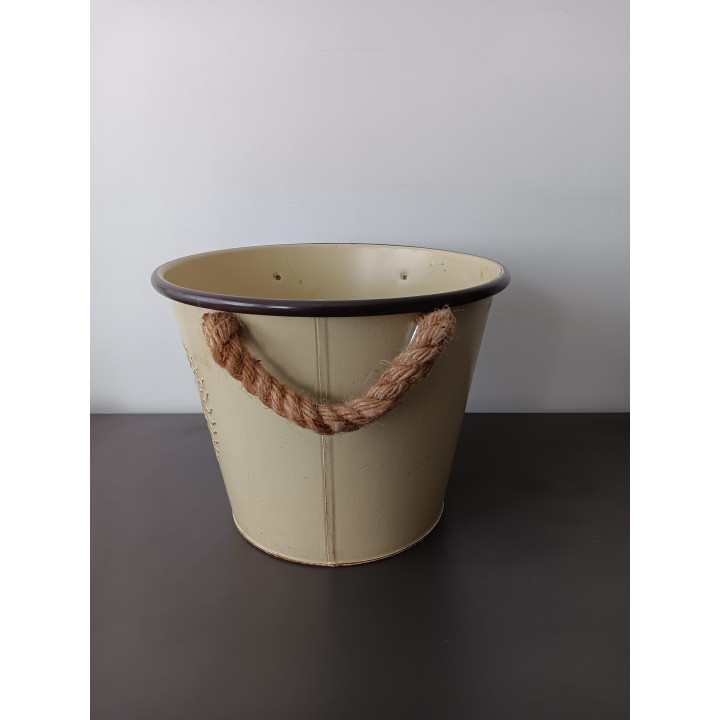 Metalen Fresh Farm House Bloemenemmer met Touwhengsels