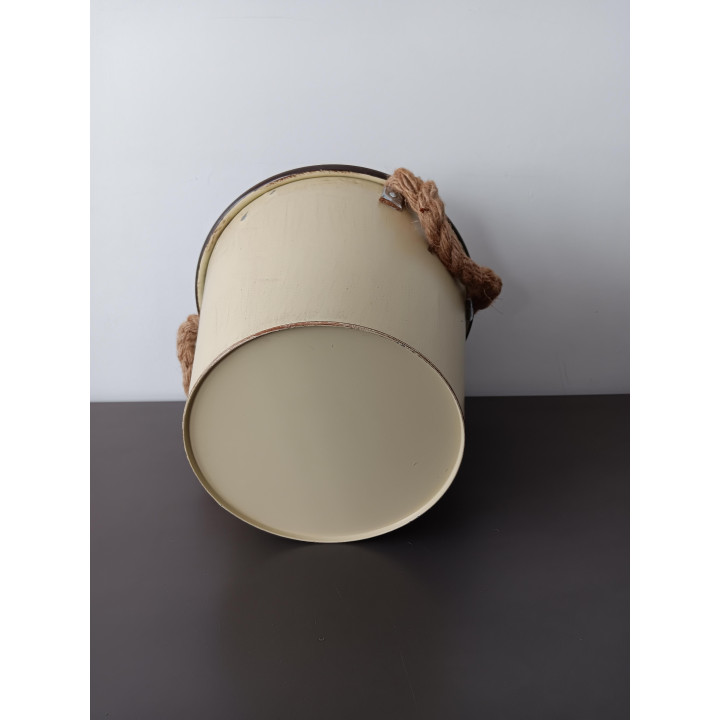 Metalen Fresh Farm House Bloemenemmer met Touwhengsels