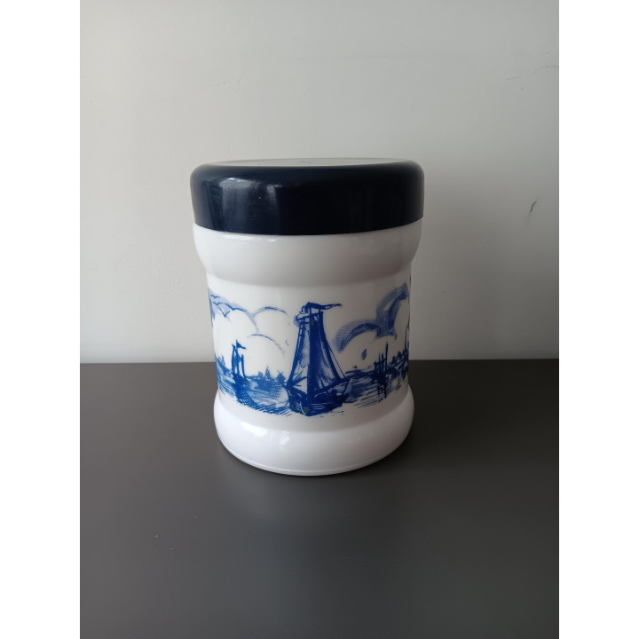 Vintage Willem II tabakspot opaline melkglas