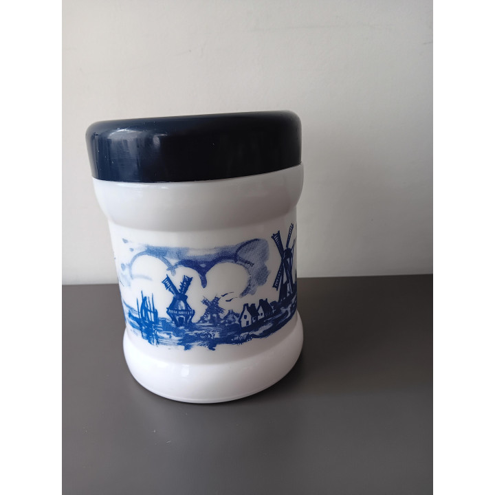 Vintage melkglas Opaline tabakspot Willem II Valkenswaard Holland