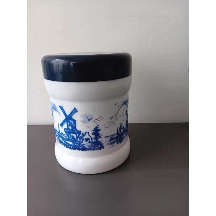 Vintage melkglas Opaline tabakspot Willem II Valkenswaard Holland