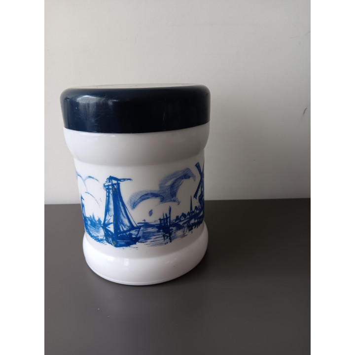 Vintage melkglas Opaline tabakspot Willem II Valkenswaard Holland