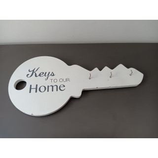 Houten sleutelbord met haakjes Keys to Our Home