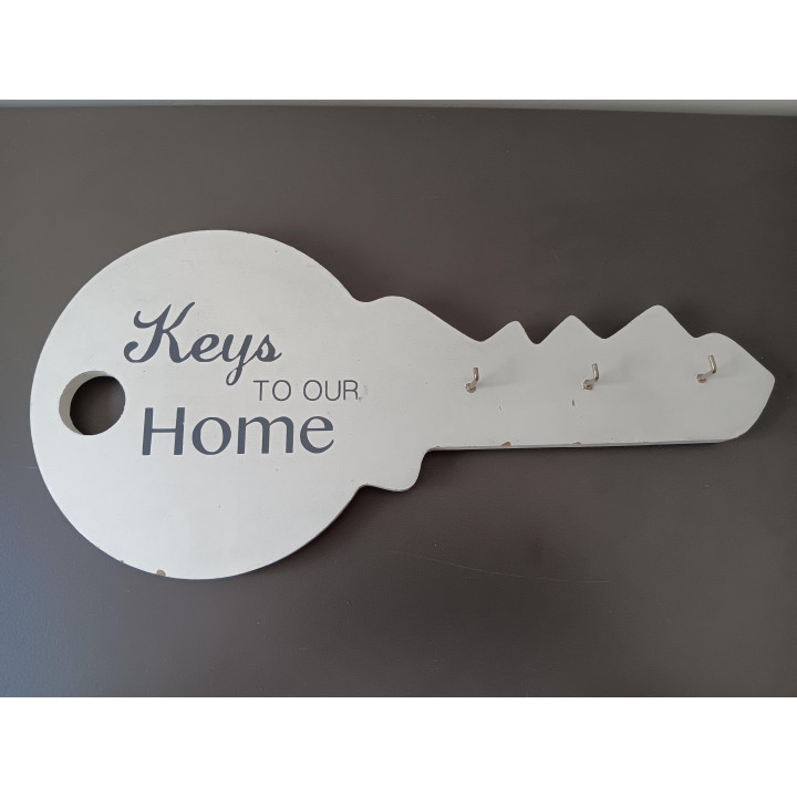 Houten sleutelbord met haakjes Keys to Our Home