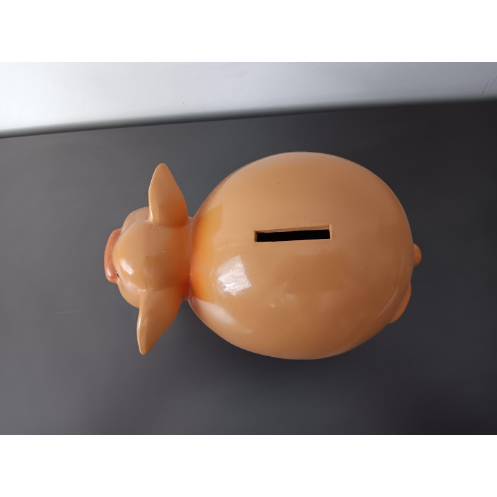 Keramieken spaarvarken bruin 21 cm
