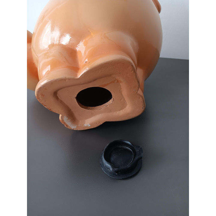 Keramieken spaarvarken bruin 21 cm
