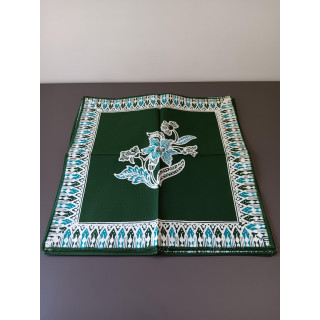 Set van 6 stoffen servetten groen met bloemen
