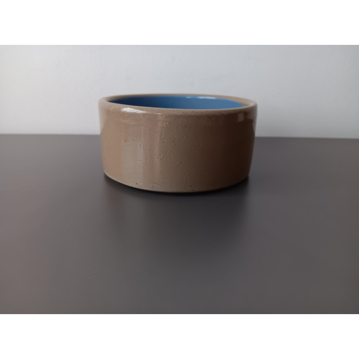 Keramisch schaaltje blauw beige 10 cm