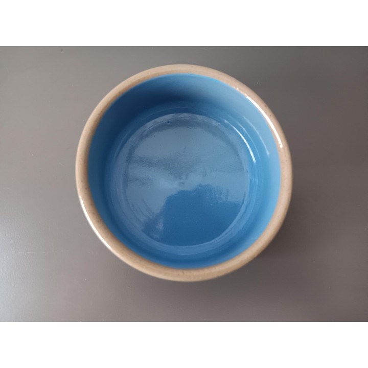 Keramisch schaaltje blauw beige 10 cm