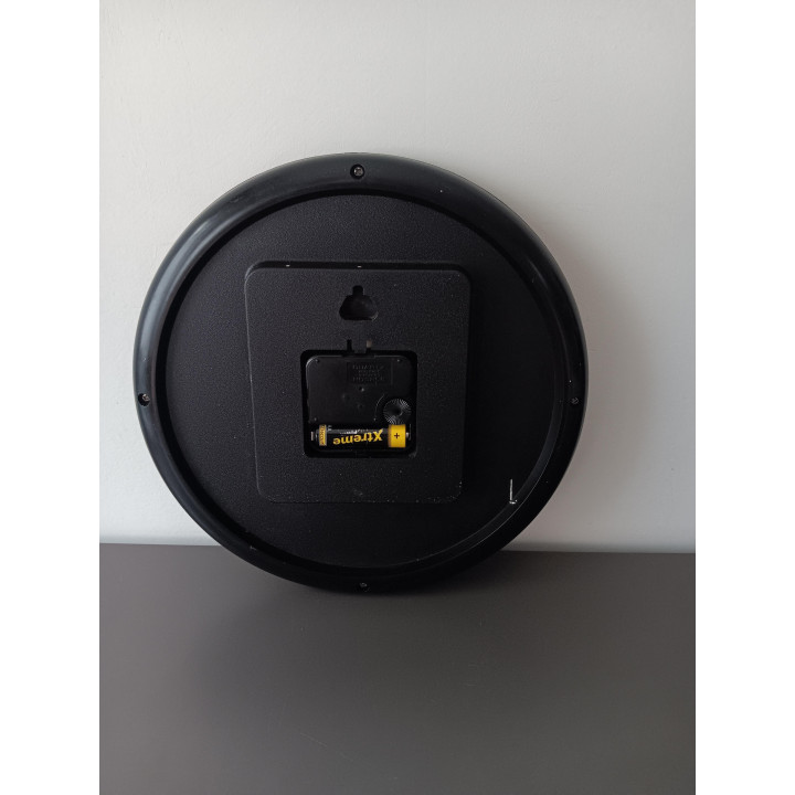 Vintage Allure wandklok zwart wit met rode secondewijzer