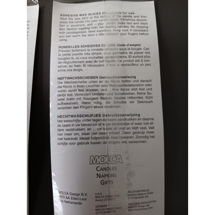 Molca hechtwasschijfjes voor kaarsen set van 5 verpakkingen