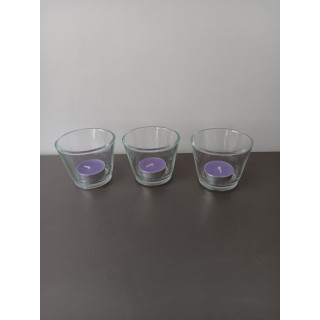 Set van 3 glazen theelichthouders