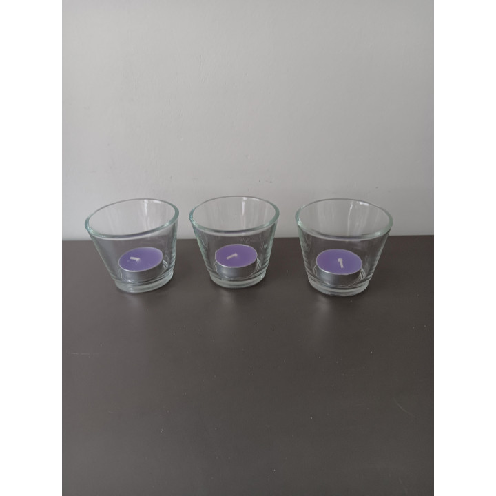 Set van 3 glazen theelichthouders | Angelique’s Kringloop