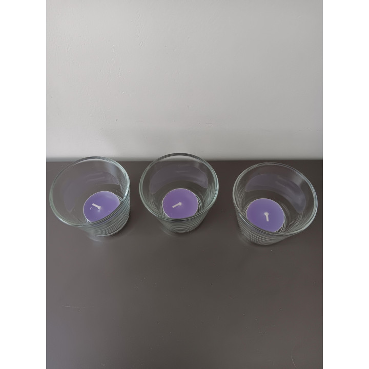 Set van 3 glazen theelichthouders