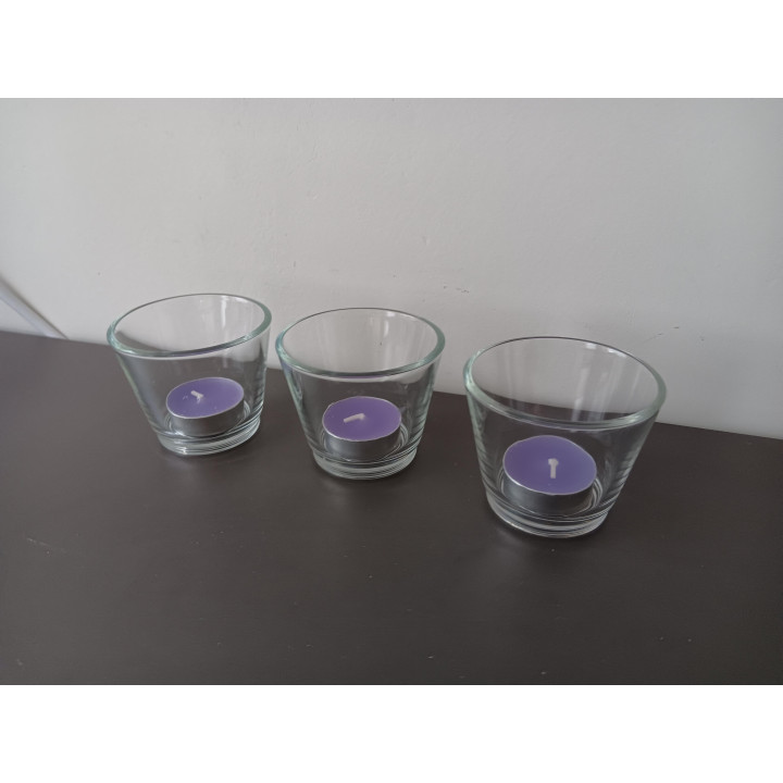 Set van 3 glazen theelichthouders