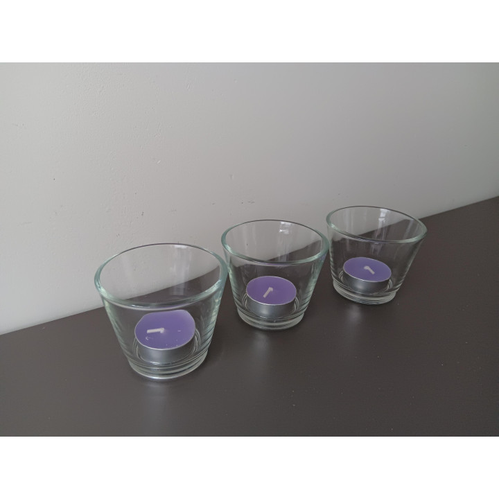 Set van 3 glazen theelichthouders