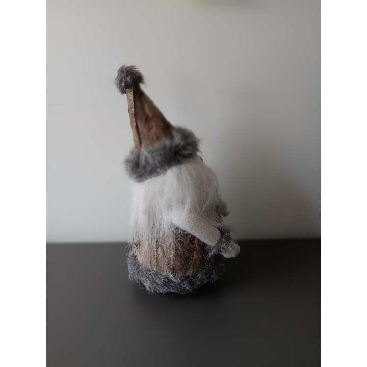 Decoratieve kerst gnome van hout en textiel