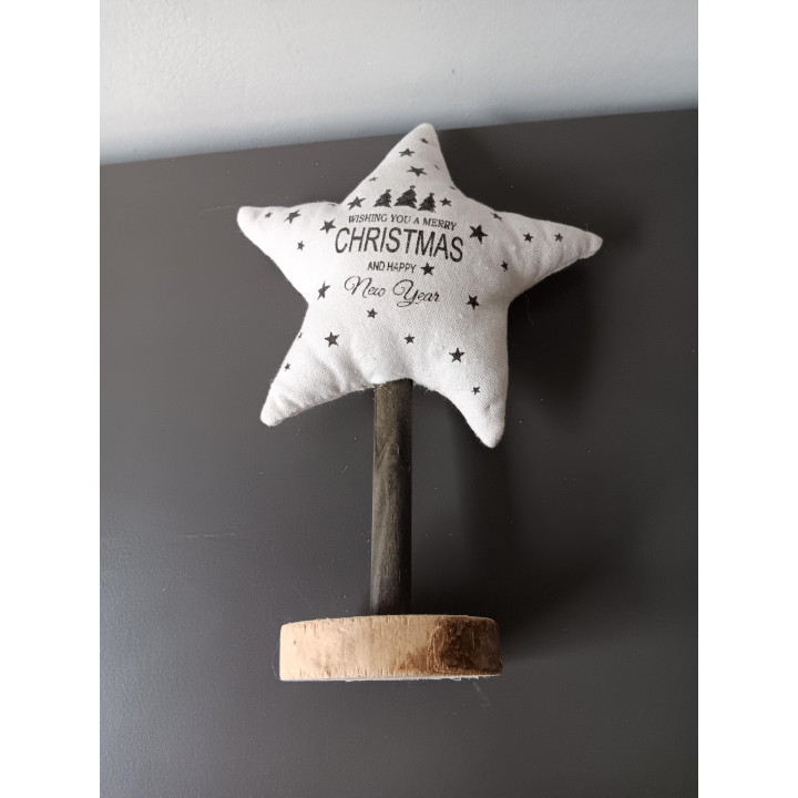 Decoratieve kerstster houten voet | Angelique’s Kringloop