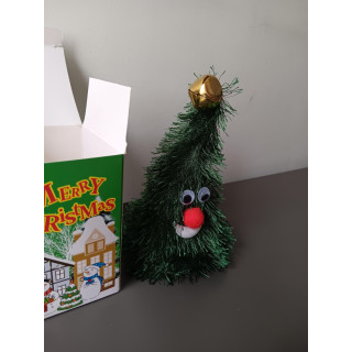 Bewegende kerstboom met geluid op batterijen 15 cm