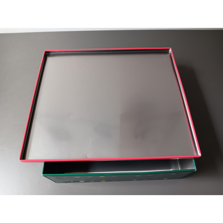 Blikken kerst opbergdoos met winterdorp