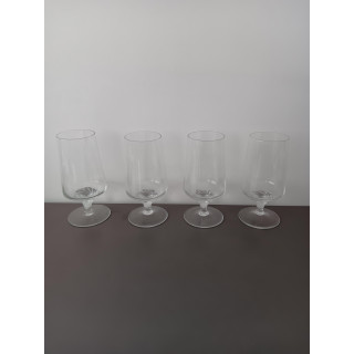 Set van 4 glazen op voet met gedraaide steel