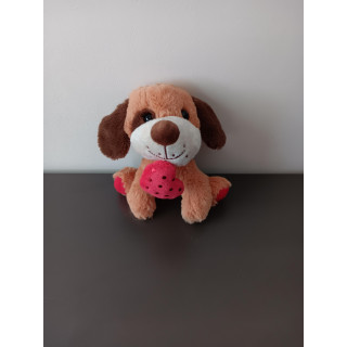 Pluche hondje met hartje knuffel 14 cm | Angelique's Kringloop