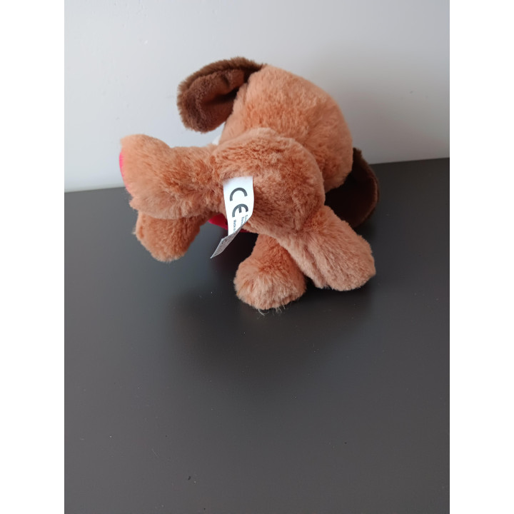 Pluche hondje met hartje knuffel 14 cm | Angelique's Kringloop