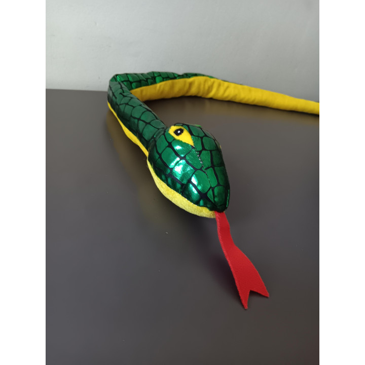 Slangenknuffel groen geel extra lang | Angelique's Kringloop