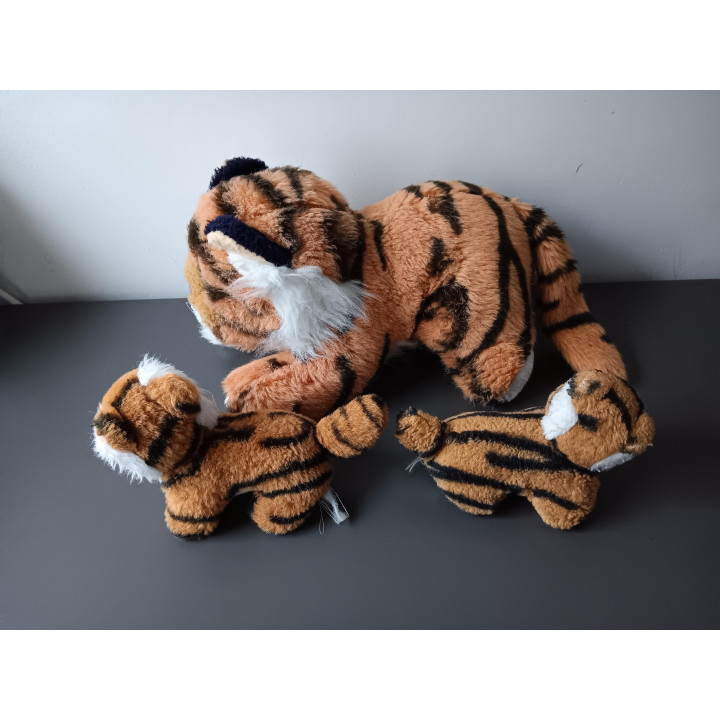 Tijger knuffel set met 2 welpjes