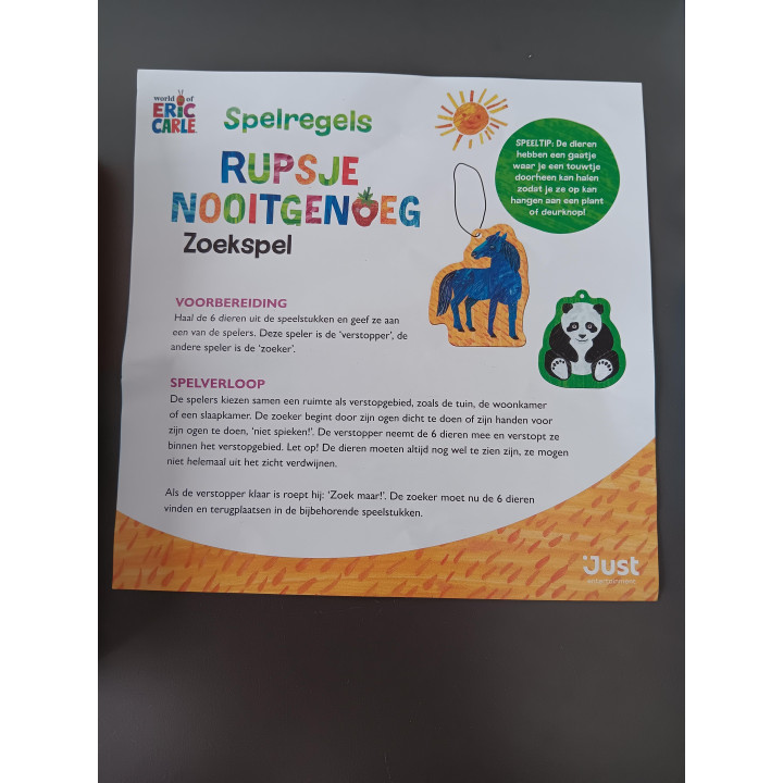 Rupsje Nooitgenoeg zoekspel Eric Carle | Angelique's Kringloop