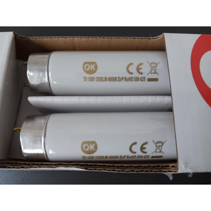 OK TL buizen T8 18W 1350 lumen set van 2