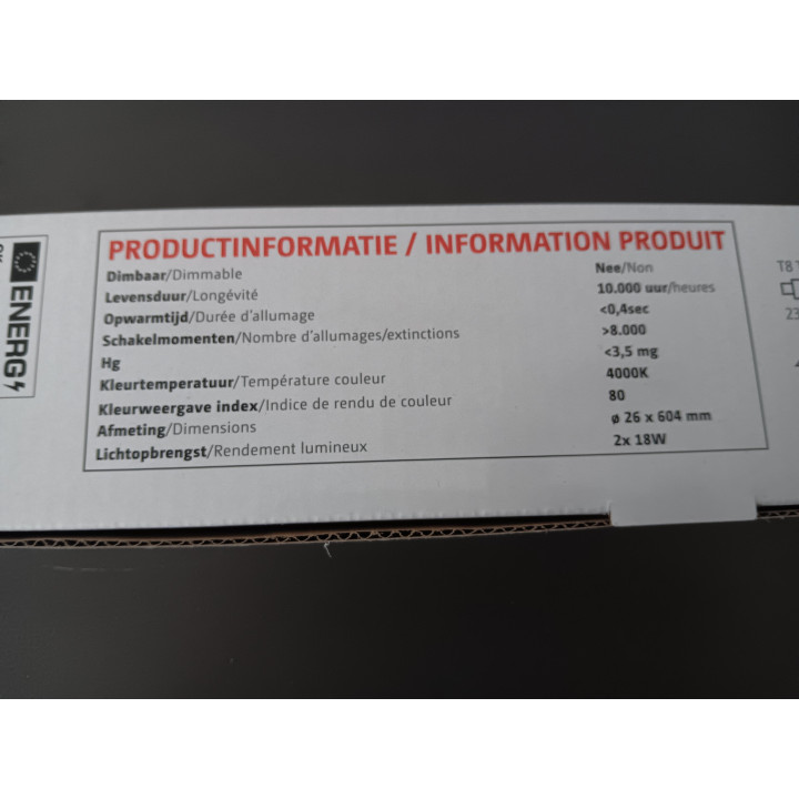 OK TL buizen T8 18W 1350 lumen set van 2