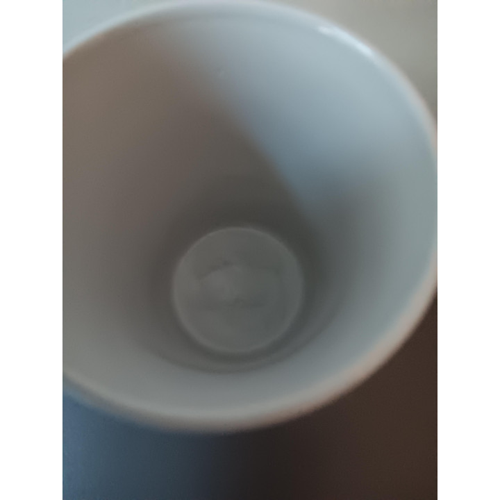 Geruite koffiemok stoneware rood grijs wit