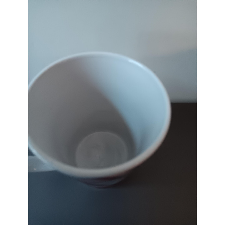 Geruite koffiemok stoneware rood grijs wit